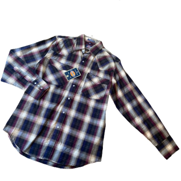 Dickies Other - Dickies Authentic Mens Medium Long Sleeve Button Shirt Plaid Check NWT